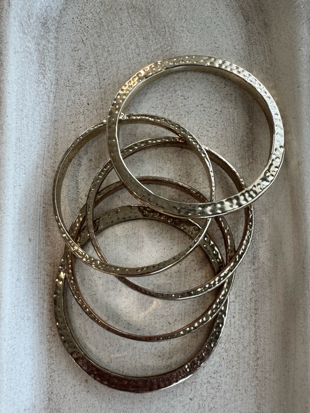 Banana Republic Gold-Tone Hammered Bangle Bracelet Set